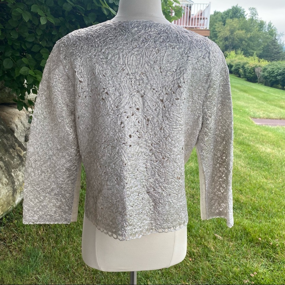 Nic & Zoe Shimmered Metallic Lace Jacket - Picture 9 of 16